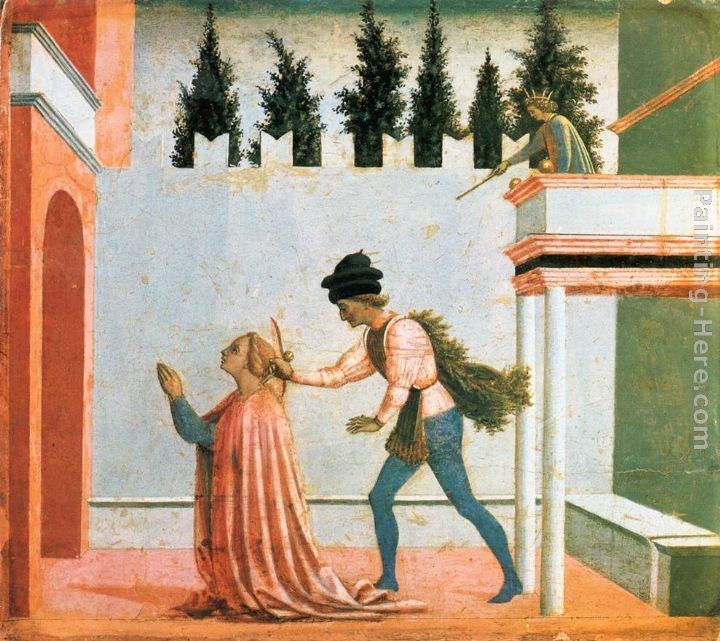 Domenico Veneziano Martyrdom of St Lucy (predella 5)